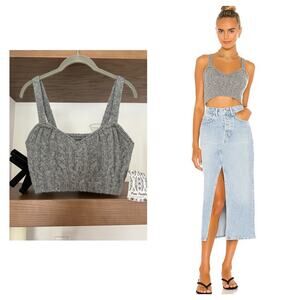 Free People Sunkeeper Top in Heather Grey, Sample